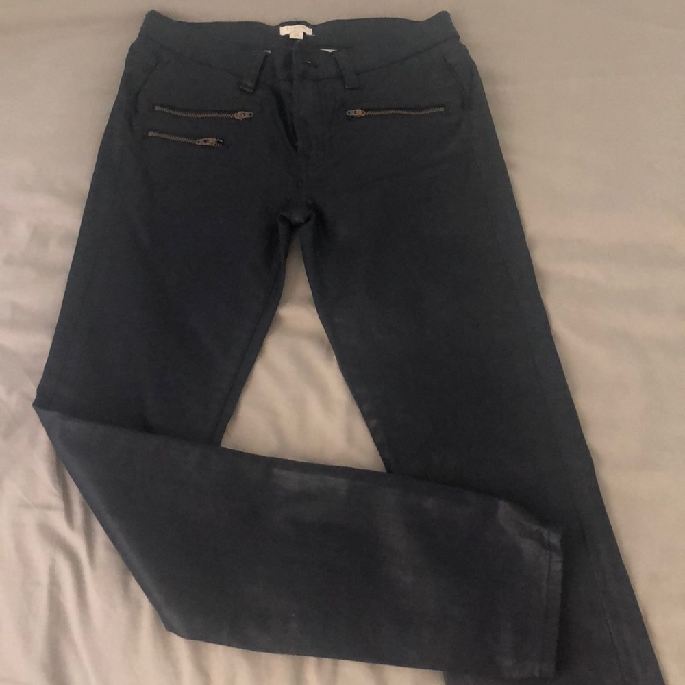 J crew skinny coated denim jeans(navy)